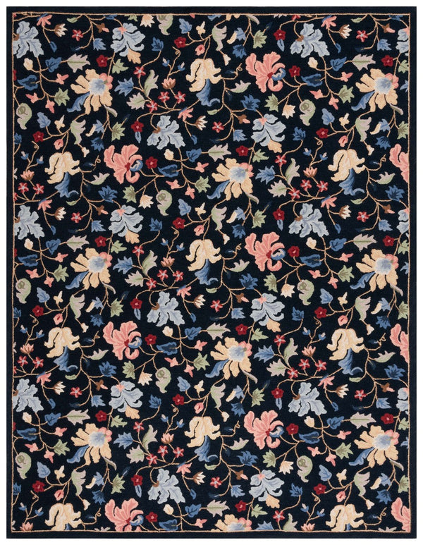 Safavieh Chelsea 336 Hand Tufted Floral Rug Black / Red 6' x 6' Square
