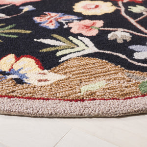 Safavieh Chelsea 337 Hand Tufted Floral Rug Black / Brown 6' x 6' Square
