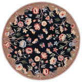 Safavieh Chelsea 337 Hand Tufted Floral Rug Black / Brown 6' x 6' Square