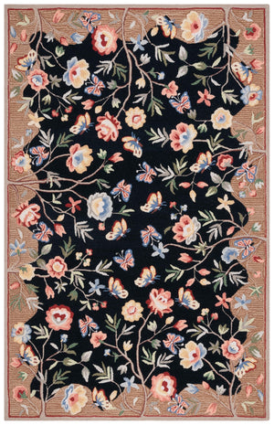 Safavieh Chelsea 337 Hand Tufted Floral Rug Black / Brown 5' x 8'