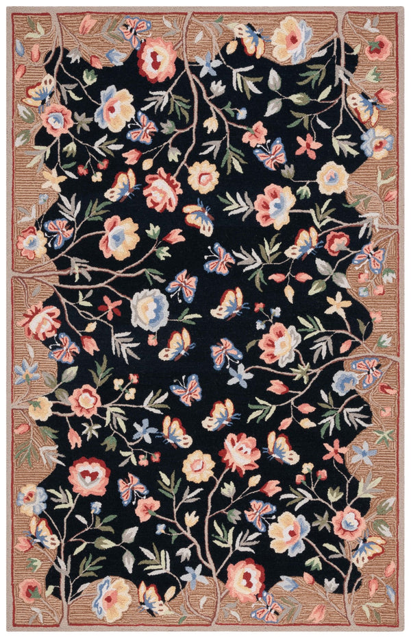 Safavieh Chelsea 337 Hand Tufted Floral Rug Black / Brown 5' x 8'