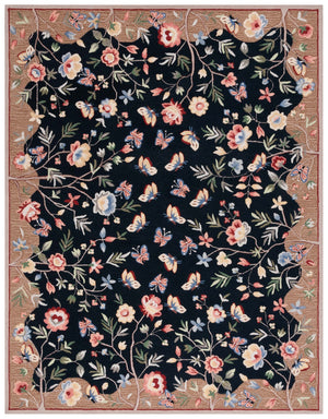 Safavieh Chelsea 337 Hand Tufted Floral Rug Black / Brown 8' x 10'