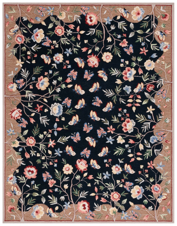 Safavieh Chelsea 337 Hand Tufted Floral Rug Black / Brown 8' x 10'