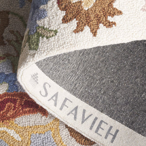 Safavieh Chelsea Hand-Tufted Ivory Grey Wool-Cotton Area Rug — Low Pile, Timeless Floral Texture, India-Made 3'-0" x 5'-0" HK338F-3
