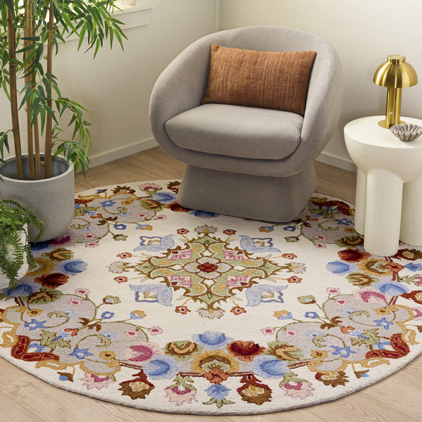 Safavieh Chelsea Hand-Tufted Wool-Cotton Rug In Ivory And Grey — Low Pile, Versatile Modern-Classic Texture 4'-0" x 6'-0" HK338F-4