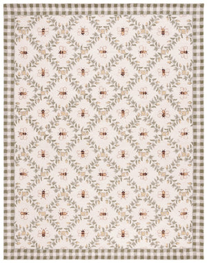 Safavieh Chelsea Hand Hooked Wool Rug Ivory Green Floral Country Style for Large Living Rooms HK55A-10