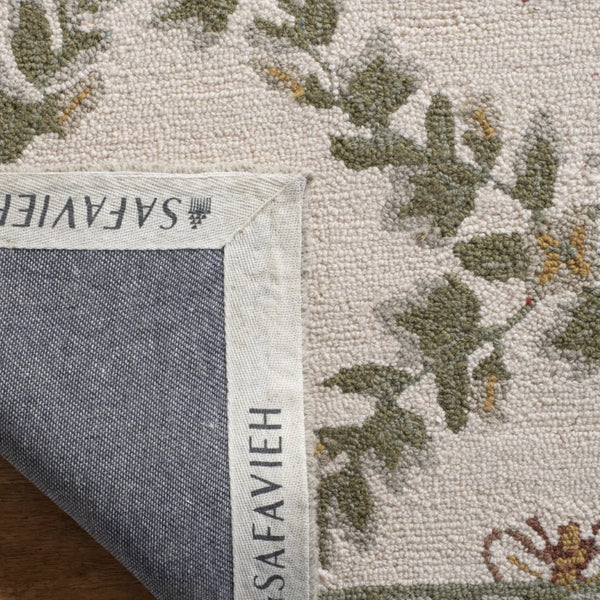 Safavieh Chelsea Hand Hooked Wool Rug Cottage Floral Botanical Pattern for Entryways and Nooks HK55A-3SQ