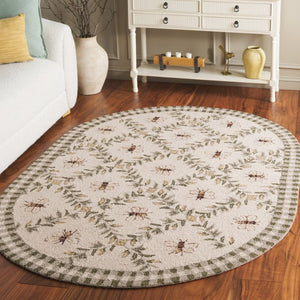 Safavieh Chelsea Hand Hooked Wool Oval Rug Floral Country Style for Bedroom or Living Room HK55A-4OV