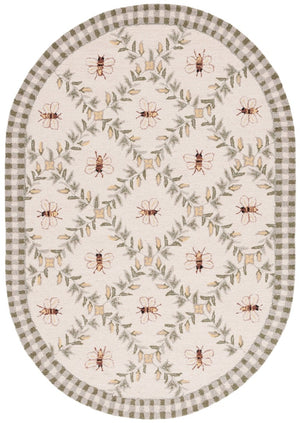 Safavieh Chelsea Hand Hooked Wool Oval Rug Floral Country Style for Bedroom or Living Room HK55A-4OV