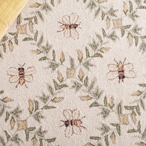 Safavieh Chelsea Hand Hooked Wool Round Rug Ivory Green Floral Country Accent for Entryways HK55A-6R