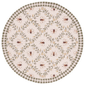 Safavieh Chelsea Hand Hooked Wool Round Rug Ivory Green Floral Country Accent for Entryways HK55A-6R