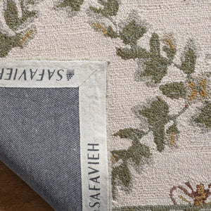 Safavieh Chelsea Hand Hooked Wool Square Rug Floral Ivory Botanical Artisan Cottage Living Room HK55A-8SQ