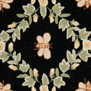 Safavieh Chelsea Hand Hooked Wool Oval Rug Artisan Floral Bedroom Accent in Bold Black HK55B-4OV