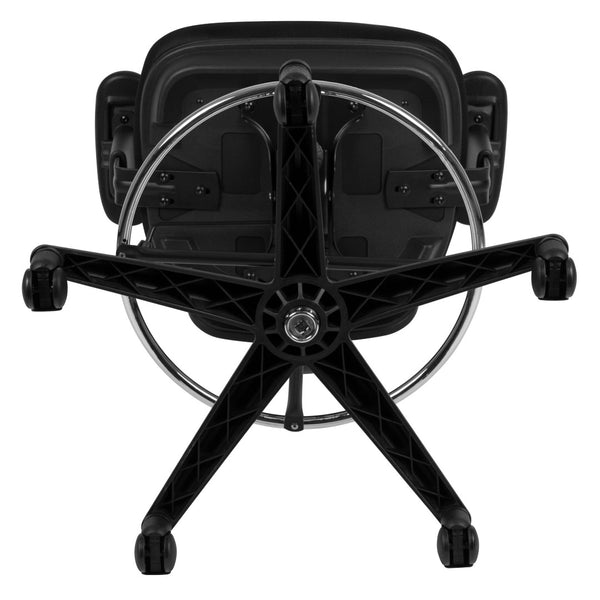 English Elm Tyler Ergonomic Drafting Chair with Adjustable Chrome Foot Ring for Enhanced Comfort and Style Black Mesh/Black Frame HL-0001-1CBLACK-GG