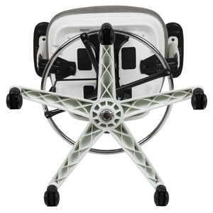 English Elm Tyler Ergonomic Drafting Chair with Adjustable Chrome Foot Ring for Enhanced Comfort and Style Light Gray Mesh/White Frame HL-0001-1CWHITE-LTGY-GG