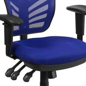 English Elm Nicholas Ergonomic Mid-Back Executive Chair for Ultimate Comfort and Support in Your Workspace Blue/Black Frame HL-0001-BL-GG