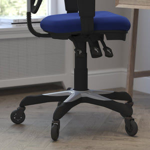 English Elm Nicholas Ergonomic Office Chair with Breathable Mesh, Adjustable Arms, and Smooth Roller Wheels for Comfort Blue/Black Frame HL-0001-BL-RLB-GG