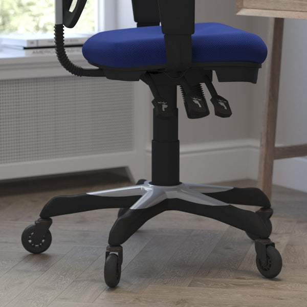 English Elm Nicholas Ergonomic Office Chair with Breathable Mesh, Adjustable Arms, and Smooth Roller Wheels for Comfort Blue/Black Frame HL-0001-BL-RLB-GG