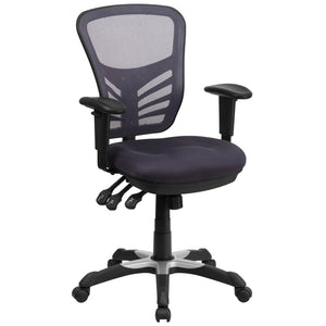 English Elm Nicholas Ergonomic Mid-Back Executive Chair for Ultimate Comfort and Support in Your Workspace Dark Gray/Black Frame HL-0001-DK-GY-GG