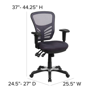 English Elm Nicholas Ergonomic Mid-Back Executive Chair for Ultimate Comfort and Support in Your Workspace Dark Gray/Black Frame HL-0001-DK-GY-GG