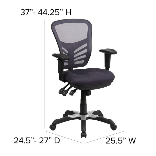 English Elm Nicholas Ergonomic Mid-Back Executive Chair for Ultimate Comfort and Support in Your Workspace Dark Gray/Black Frame HL-0001-DK-GY-GG