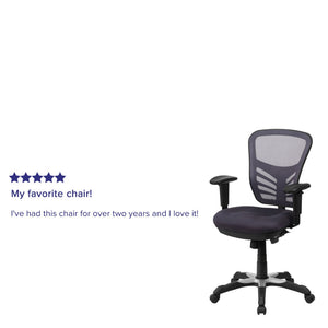 English Elm Nicholas Ergonomic Mid-Back Executive Chair for Ultimate Comfort and Support in Your Workspace Dark Gray/Black Frame HL-0001-DK-GY-GG