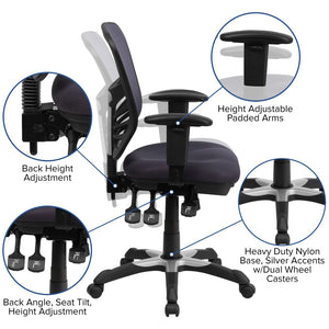 English Elm Nicholas Ergonomic Mid-Back Executive Chair for Ultimate Comfort and Support in Your Workspace Dark Gray/Black Frame HL-0001-DK-GY-GG