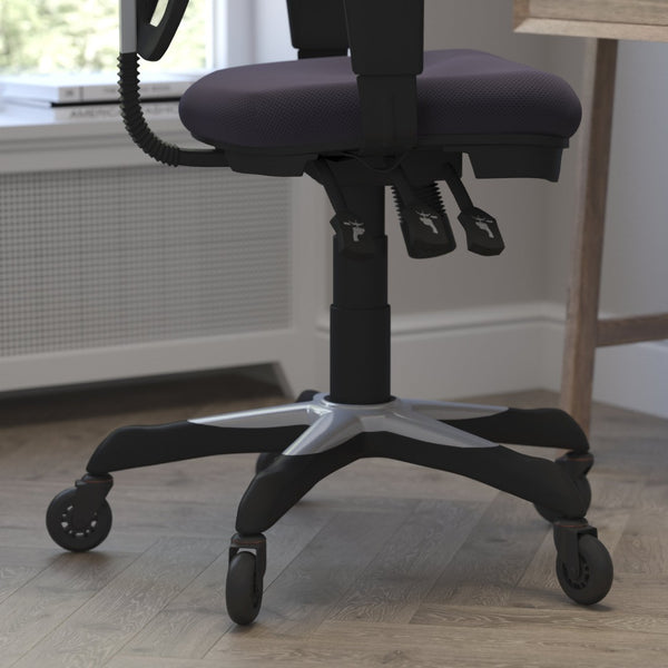 English Elm Nicholas Ergonomic Office Chair with Breathable Mesh, Adjustable Arms, and Smooth Roller Wheels for Comfort Dark Gray/Black Frame HL-0001-DK-GY-RLB-GG
