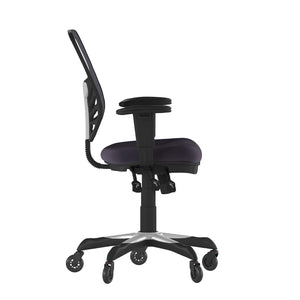 English Elm Nicholas Ergonomic Office Chair with Breathable Mesh, Adjustable Arms, and Smooth Roller Wheels for Comfort Dark Gray/Black Frame HL-0001-DK-GY-RLB-GG