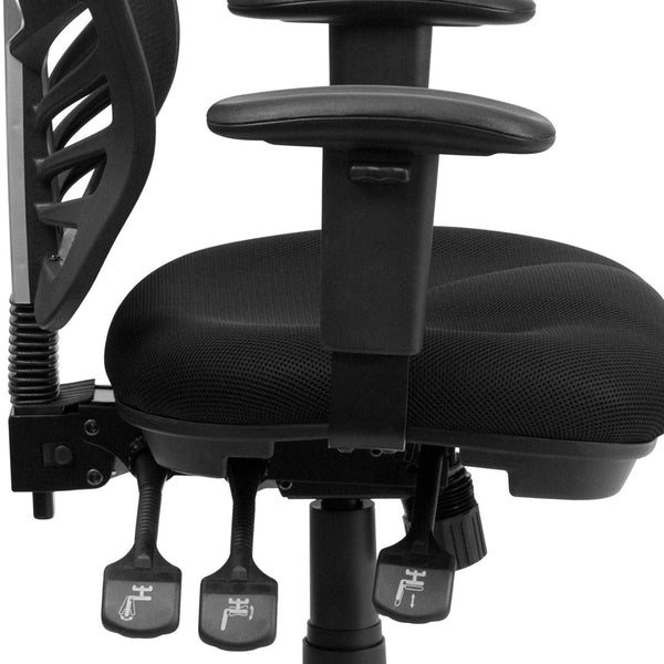 English Elm Nicholas Ergonomic Mid-Back Executive Chair for Ultimate Comfort and Support in Your Workspace Black/Black Frame HL-0001-GG