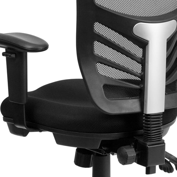 English Elm Nicholas Ergonomic Mid-Back Executive Chair for Ultimate Comfort and Support in Your Workspace Black/Black Frame HL-0001-GG