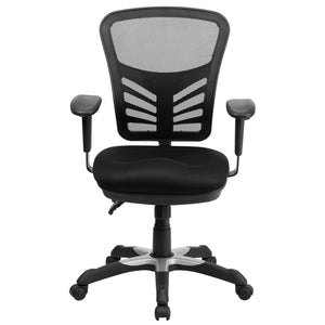 English Elm Nicholas Ergonomic Mid-Back Executive Chair for Ultimate Comfort and Support in Your Workspace Black/Black Frame HL-0001-GG