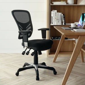 English Elm Nicholas Ergonomic Mid-Back Executive Chair for Ultimate Comfort and Support in Your Workspace Black/Black Frame HL-0001-GG