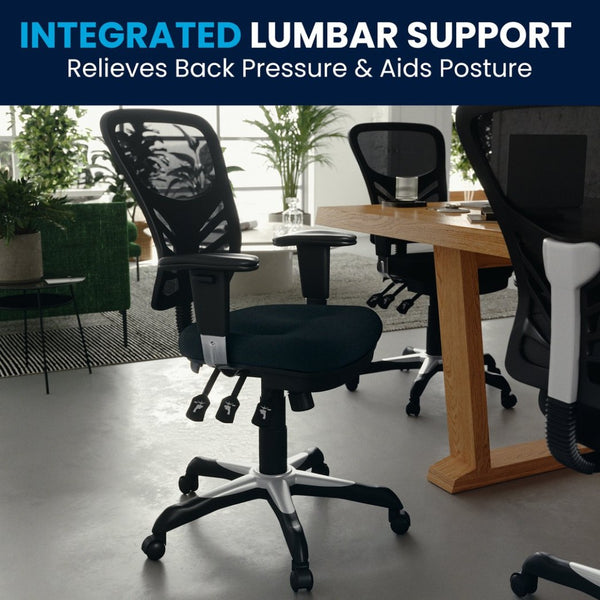 English Elm Nicholas Ergonomic Mid-Back Executive Chair for Ultimate Comfort and Support in Your Workspace Black/Black Frame HL-0001-GG