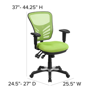 English Elm Nicholas Ergonomic Mid-Back Executive Chair for Ultimate Comfort and Support in Your Workspace Green/Black Frame HL-0001-GN-GG