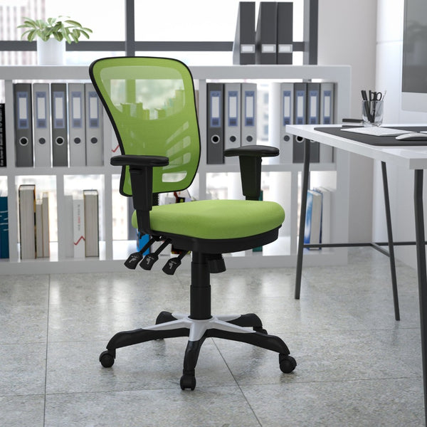 English Elm Nicholas Ergonomic Mid-Back Executive Chair for Ultimate Comfort and Support in Your Workspace Green/Black Frame HL-0001-GN-GG