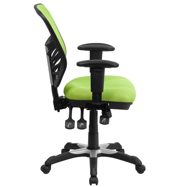 English Elm Nicholas Ergonomic Mid-Back Executive Chair for Ultimate Comfort and Support in Your Workspace Green/Black Frame HL-0001-GN-GG