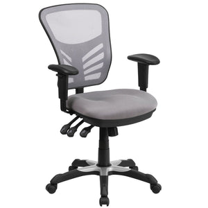 English Elm Nicholas Ergonomic Mid-Back Executive Chair for Ultimate Comfort and Support in Your Workspace Gray/Black Frame HL-0001-GY-GG