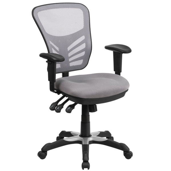 English Elm Nicholas Ergonomic Mid-Back Executive Chair for Ultimate Comfort and Support in Your Workspace Gray/Black Frame HL-0001-GY-GG