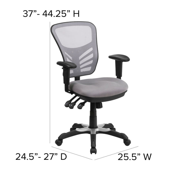 English Elm Nicholas Ergonomic Mid-Back Executive Chair for Ultimate Comfort and Support in Your Workspace Gray/Black Frame HL-0001-GY-GG