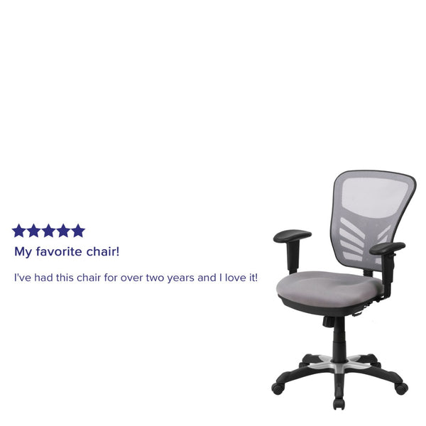 English Elm Nicholas Ergonomic Mid-Back Executive Chair for Ultimate Comfort and Support in Your Workspace Gray/Black Frame HL-0001-GY-GG