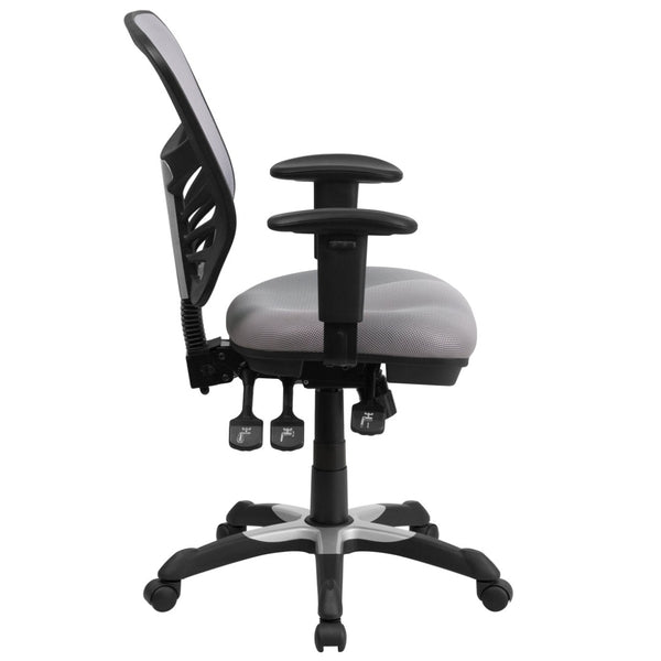 English Elm Nicholas Ergonomic Mid-Back Executive Chair for Ultimate Comfort and Support in Your Workspace Gray/Black Frame HL-0001-GY-GG