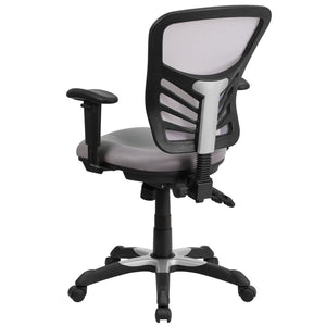 English Elm Nicholas Ergonomic Mid-Back Executive Chair for Ultimate Comfort and Support in Your Workspace Gray/Black Frame HL-0001-GY-GG