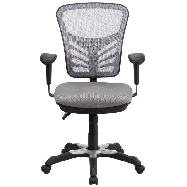 English Elm Nicholas Ergonomic Mid-Back Executive Chair for Ultimate Comfort and Support in Your Workspace Gray/Black Frame HL-0001-GY-GG