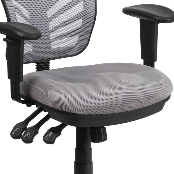 English Elm Nicholas Ergonomic Mid-Back Executive Chair for Ultimate Comfort and Support in Your Workspace Gray/Black Frame HL-0001-GY-GG