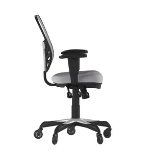 English Elm Nicholas Ergonomic Office Chair with Breathable Mesh, Adjustable Arms, and Smooth Roller Wheels for Comfort Gray/Black Frame HL-0001-GY-RLB-GG