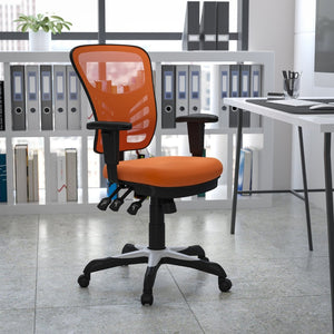 English Elm Nicholas Ergonomic Mid-Back Executive Chair for Ultimate Comfort and Support in Your Workspace Orange/Black Frame HL-0001-OR-GG