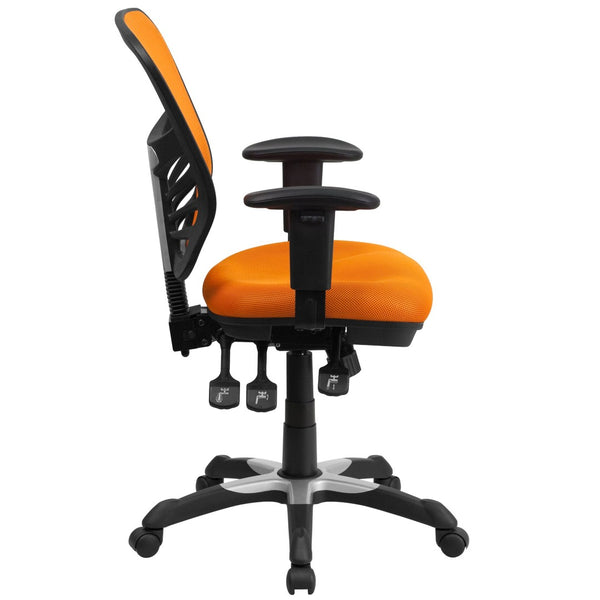 English Elm Nicholas Ergonomic Mid-Back Executive Chair for Ultimate Comfort and Support in Your Workspace Orange/Black Frame HL-0001-OR-GG