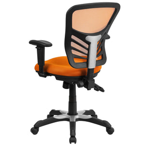 English Elm Nicholas Ergonomic Mid-Back Executive Chair for Ultimate Comfort and Support in Your Workspace Orange/Black Frame HL-0001-OR-GG