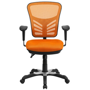 English Elm Nicholas Ergonomic Mid-Back Executive Chair for Ultimate Comfort and Support in Your Workspace Orange/Black Frame HL-0001-OR-GG